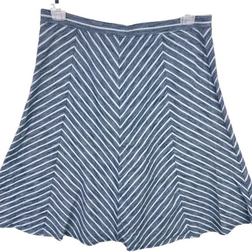 Talbots Blue Chevron A-Line Pull On Skirt Size XS